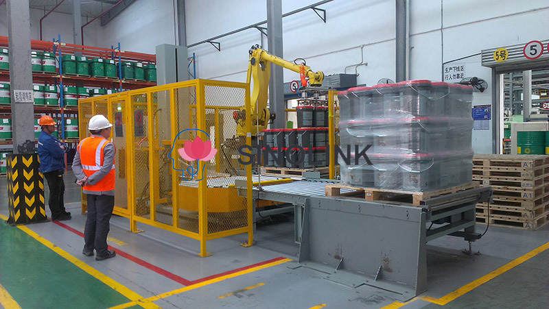 Máquina envasadora con plataforma giratoria completamente automática