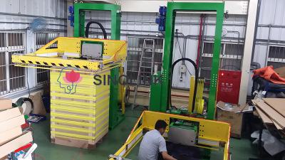 Máquina flejadora automática completa de paletas horizontales