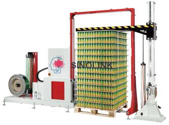 Máquina automática de flejado de paletas verticales