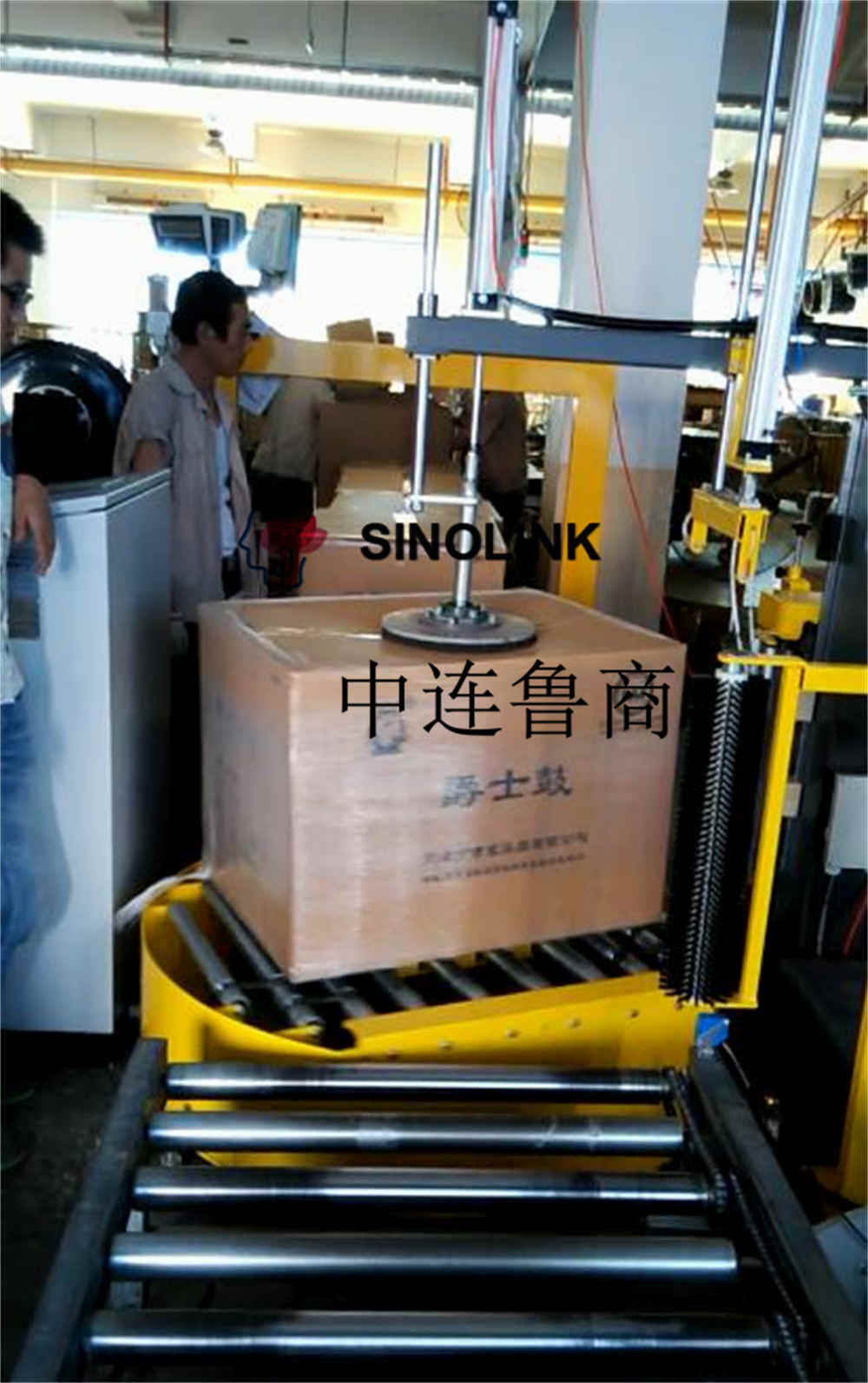 Máquina de envoltura de estiramiento automático en línea sin bandeja Máquina de envoltura de estiramiento automático en línea sin bandeja